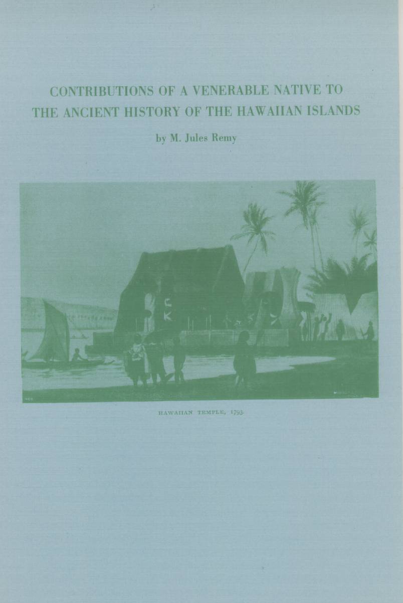 Contributions of a Venerable Native to the Ancient History of the Hawaiian Islands. vist0056 front cover